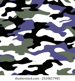 Camuflaje militar clásico con colores tonificados fríos