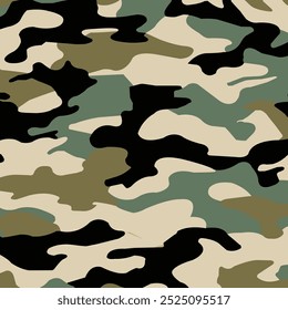 Classic military camouflage pattern with natural colors
