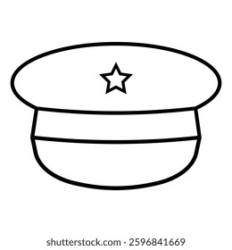 Classic Military Cap with Star Emblem cap military officer uniform