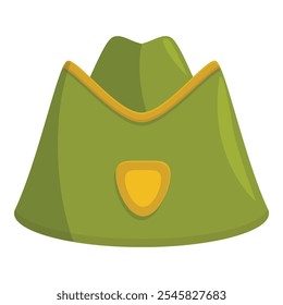 Classic military garrison cap in green with a yellow emblem, symbolizing service, duty, and honor in the armed forces