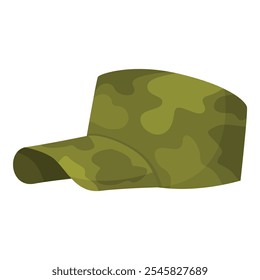 Gorra de patrulla militar clásica con un patrón de camuflaje, ideal para representar el ejército, el soldado, la guerra o conceptos militares