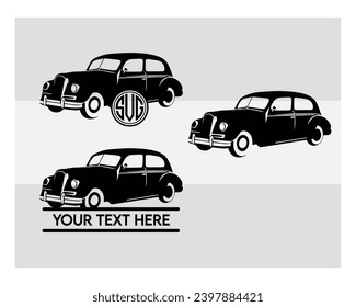 Classic Mini Car, Car Silhouette, vintage car, Eps, Vector, Car Eps