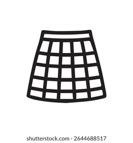A classic mini skirt with a grid pattern design, perfect for fashion illustrations and minimalist art. Suitable for fashion blogs and apparel designs.