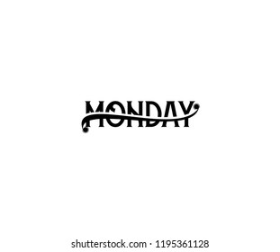 Classic Minimal Monogram Typography Letter MONDAY Vector