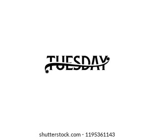Classic Minimal Monogram Typography Letter TUESDAY Vector