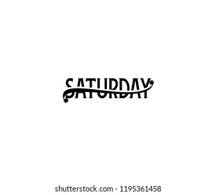 Classic Minimal Monogram Typography Letter SATURDAY Vector