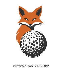 Classic Minimalist Fox Golf Vector Clip art