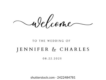 Classic Minimalist Modern Wedding Welcome Sign