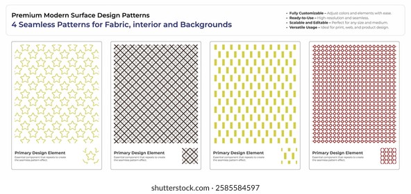 Classic Minimalist Seamless Patterns for Home and Apparel