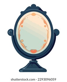 Diseño de espejo clásico sobre blanco