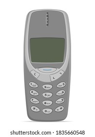 Classic mobile phone on a white background. Vector illustration.