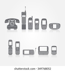 classic mobile phone progress generation icon collection