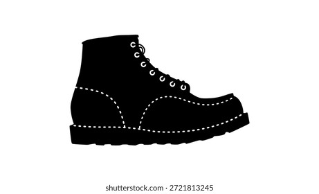 Classic Moc Suede Boots, black isolated silhouette