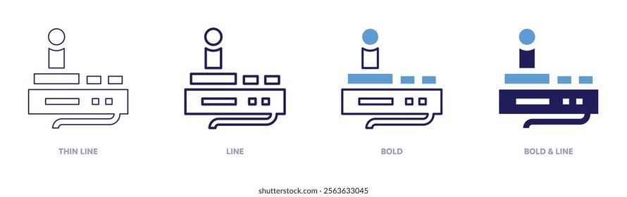 Classic mode icon in 4 different styles. Thin Line, Line, Bold, and Bold Line. Duotone style. Editable stroke.
