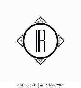 Classic modern art deco luxury monochrome minimal hipster geometric vintage vector monogram, frame , border , label for your logo badge