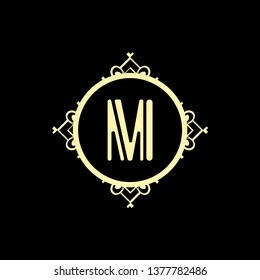 Classic modern art deco luxury monochrome geometric vintage vector monogram, frame , border , label for your logo badge