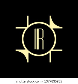 Classic modern art deco luxury monochrome geometric vintage vector monogram, frame , border , label for your logo badge