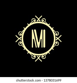 Classic modern art deco luxury monochrome geometric vintage vector monogram, frame , border , label for your logo badge