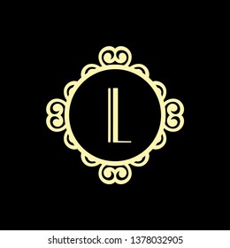 Classic modern art deco luxury monochrome geometric vintage vector monogram, frame , border , label for your logo badge
