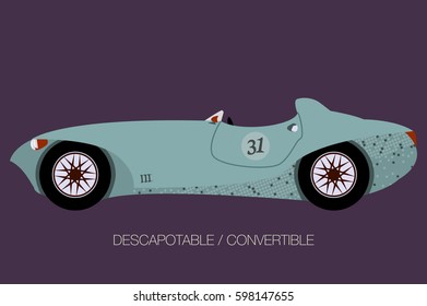 classic modern car, flat styled vector illustration