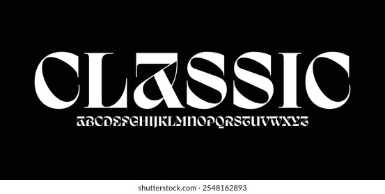 Classic Modern minimal abstract alphabet fonts. Typography technology, electronic, movie, digital, music, future, logo creative font.