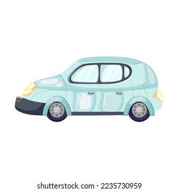 Classic and modern model of car, auto industry isolated on white background. Evolution of automobiles vector illustration. Transport, transportation, history concept