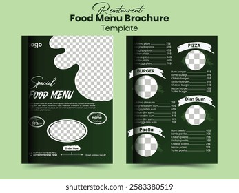 Classic and Modern Restaurant Menu Flyer Template.