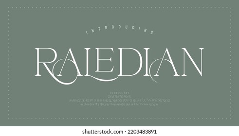 Classic modern serif alphabet letters font. Elegant Lettering vintage Retro Designs. Typography  decoration fonts for branding, wedding, logos. vector illustration