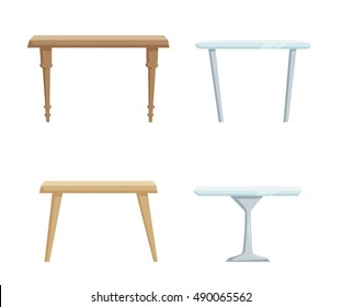 Classic and modern tables furniture for office, cafe, restoran, home kitchen interior scene design. 