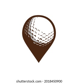Classic modern tag location golf ball cartoon symbol logo style line art illustration design vector