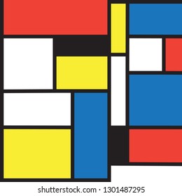 Abstract Modern Painting Mondrian Style Seamless Stock Vector (Royalty ...