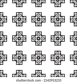 Classic Monochrome Pattern Ornament, Seamless Geometric Pattern for Design, Wallpaper, Fashion Print, Trendy Decor, Home Textile, Retro Decor. Vector.	
