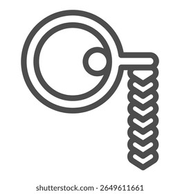 Classic monocle line icon, vision treatment concept. Vector graphics. Glasses with chain, ophthalmology sign on white background, outline style icon for mobile or web design