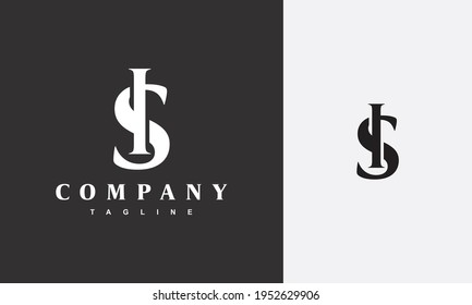 klassisches Monogramm-Buchstaben-SI-Logo