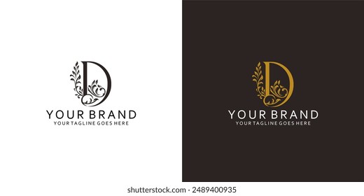 A classic monogram logo that has plant graphic elements that give the impression of cleanliness, simplicity, and elegance