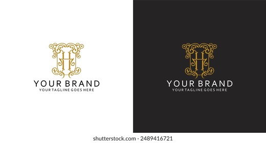 Ein klassisches Monogramm-Logo mit pflanzlichen grafischen Elementen, die den Eindruck von Sauberkeit, Einfachheit und Eleganz vermitteln