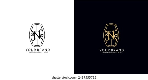 Un logotipo clásico de monograma que tiene Elementos gráficos ornamentales modernos que dan la impresión de limpieza, sencillez y elegancia