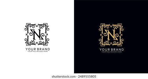 Un logotipo clásico de monograma que tiene Elementos gráficos ornamentales modernos que dan la impresión de limpieza, sencillez y elegancia