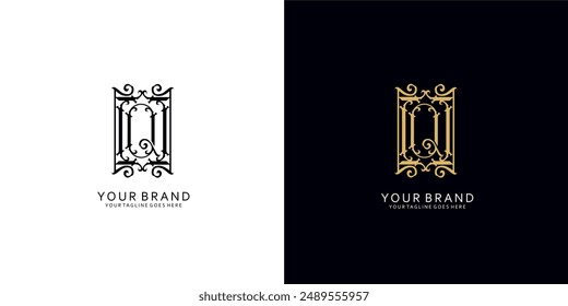 Un logotipo clásico de monograma que tiene Elementos gráficos ornamentales modernos que dan la impresión de limpieza, sencillez y elegancia