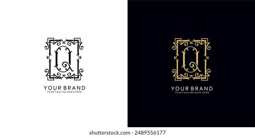 A classic monogram logo that has modern ornamental graphic elements that give the impression of cleanliness, simplicity, and elegance