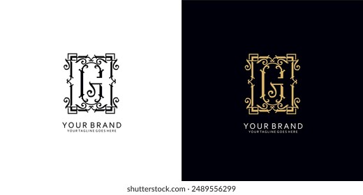A classic monogram logo that has modern ornamental graphic elements that give the impression of cleanliness, simplicity, and elegance