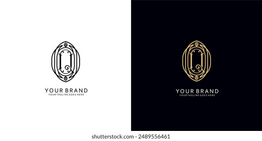 Un logotipo clásico de monograma que tiene Elementos gráficos ornamentales modernos que dan la impresión de limpieza, sencillez y elegancia