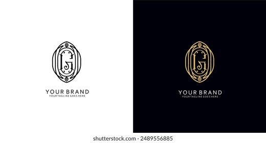 A classic monogram logo that has modern ornamental graphic elements that give the impression of cleanliness, simplicity, and elegance