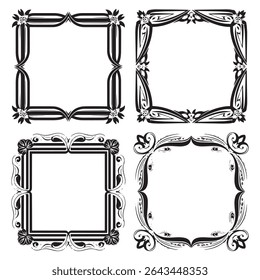 Classic Monogram Vintage Decorative Floral Frames Vector Collection
