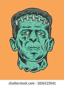 Classic Monster frankenstein in Vector Illustration