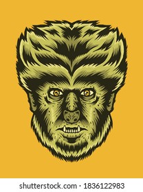 Classic Monster Wolfman Vector Illustration