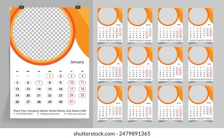 Classic monthly calendar for 2025. Calendar in the style of minimalist shape. The week starts on Sunday.