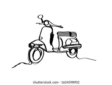 classic mortorcycle  one line draing vector eps.10