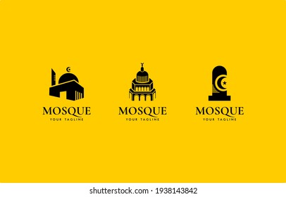 Vectordesign-Vorlage für klassische Moschee-Logo-Illustration, geeignet für islamisches grafisches Element
