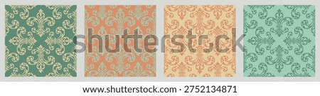 Classic motif repeat for luxury textile production. Elegant vintage style seamless vector backdrop. Sophisticated fleur-de-lis texture for retail packaging.